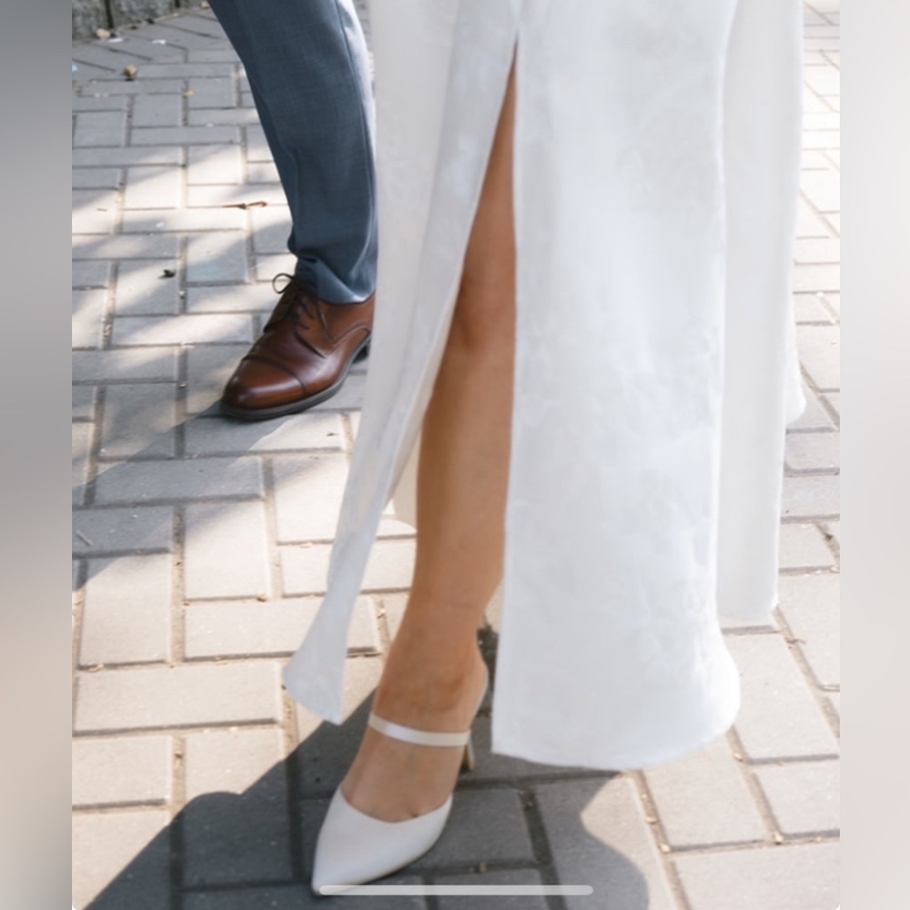 Ivory Satin Mules - Picture 6 of 6